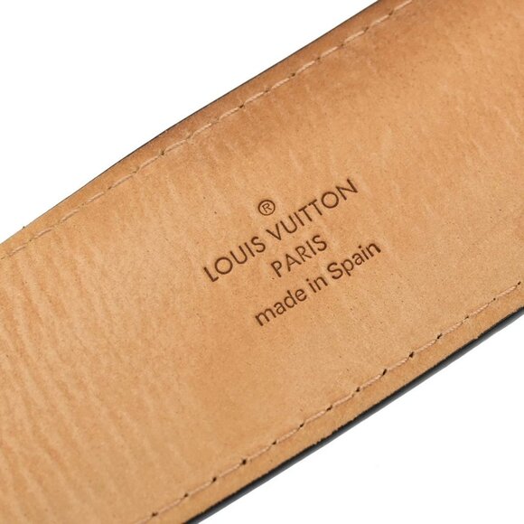 LOUIS VUITTON Ceinture Jeans Belt 85 34 Leather Black Silver Spain M6812 36KB399 - Picture 11 of 13